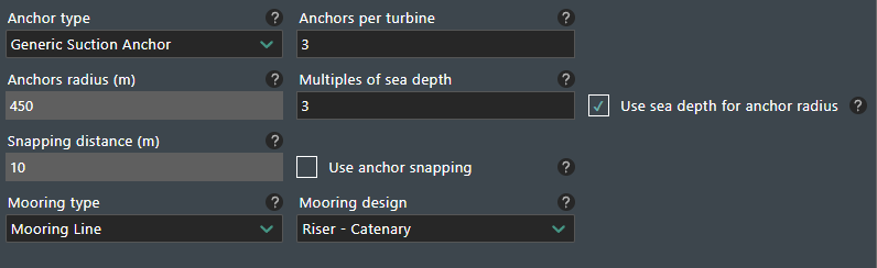 User Anchors & Mooring lines section