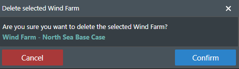 User wind farm delete popup