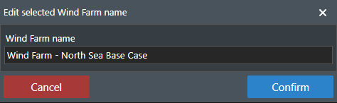 User wind farm name change