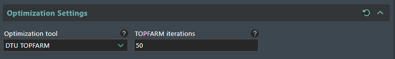 User Optimization settings section