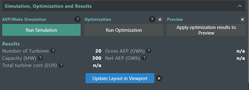 User Simulation, Optimization and Results section