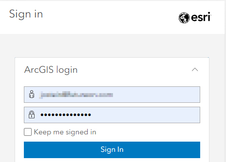 Log in window